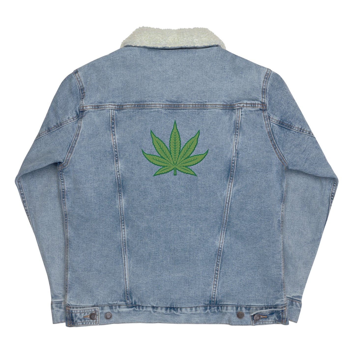 Pot Leaf Denim Sherpa Jacket