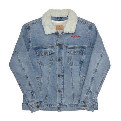 Pot Leaf Denim Sherpa Jacket